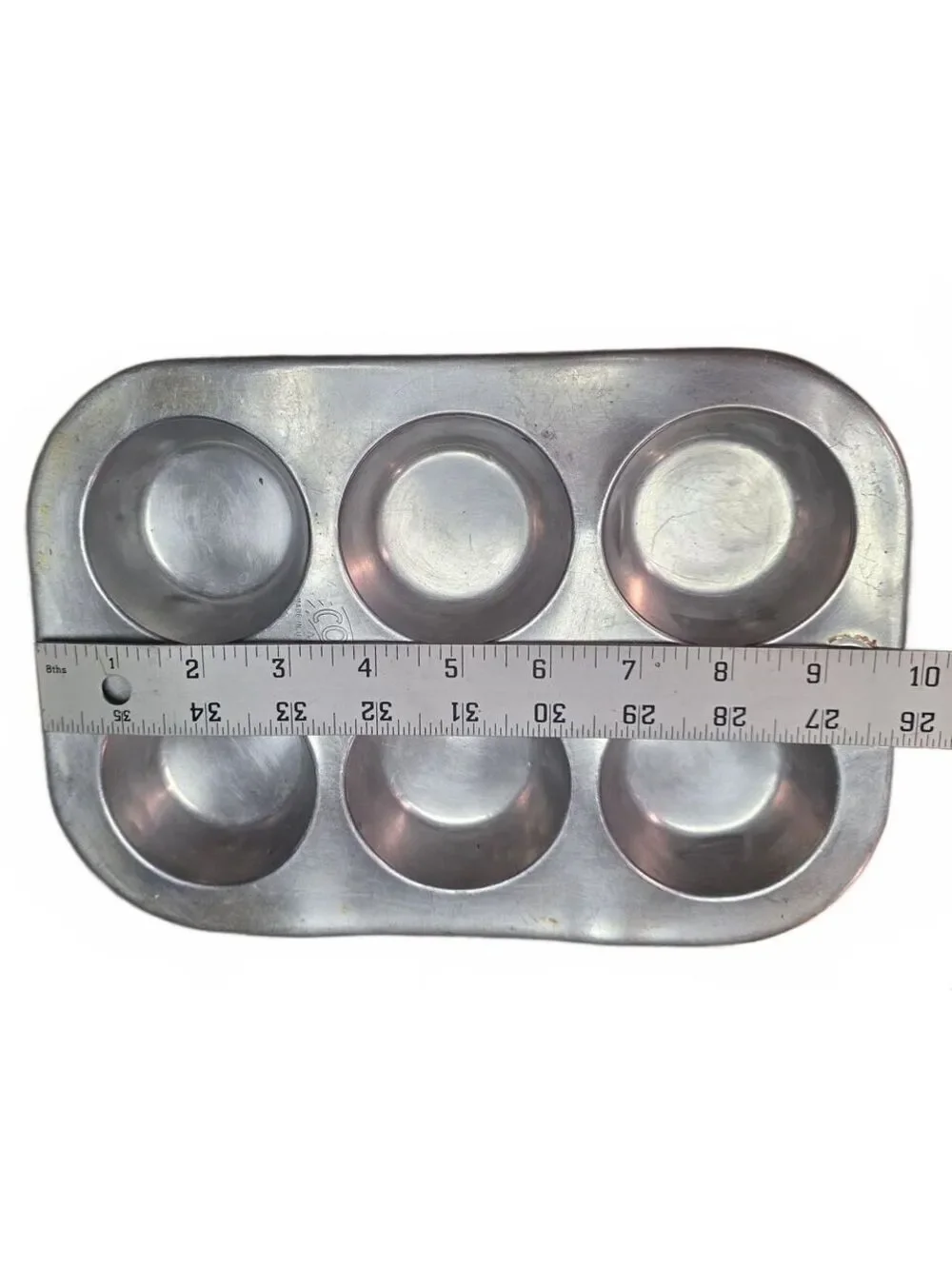 Vintage Comet Aluminum 6 Cup Muffin Pan Cupcake Tin USA MCM